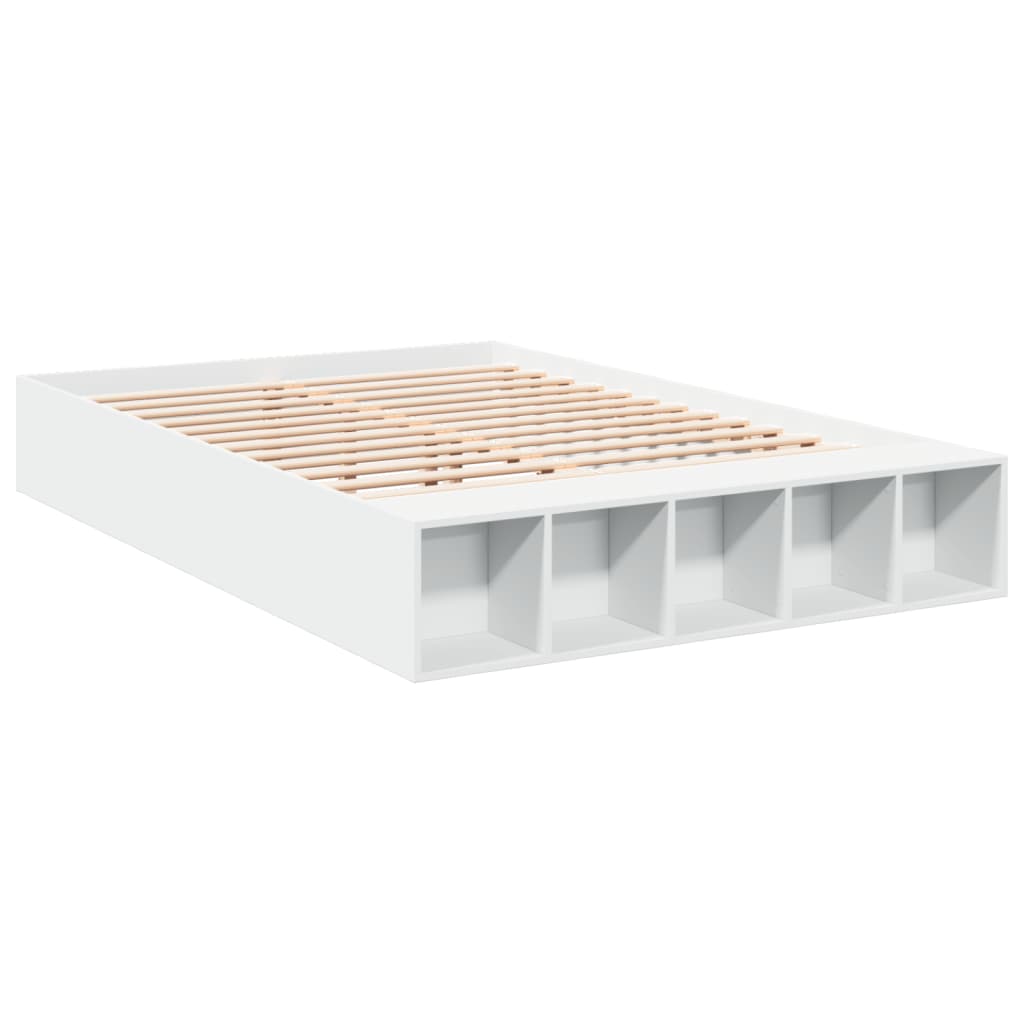 Sengeramme hvit 160x200 cm konstruert tre