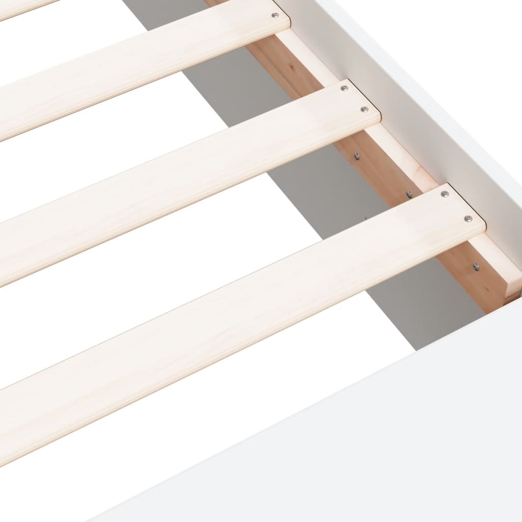Sengeramme hvit 160x200 cm konstruert tre