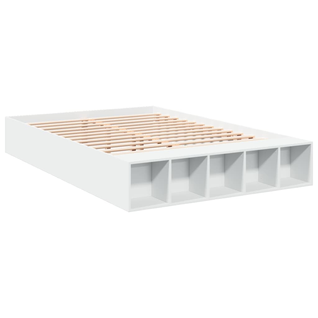 Sengeramme hvit 150x200 cm konstruert tre