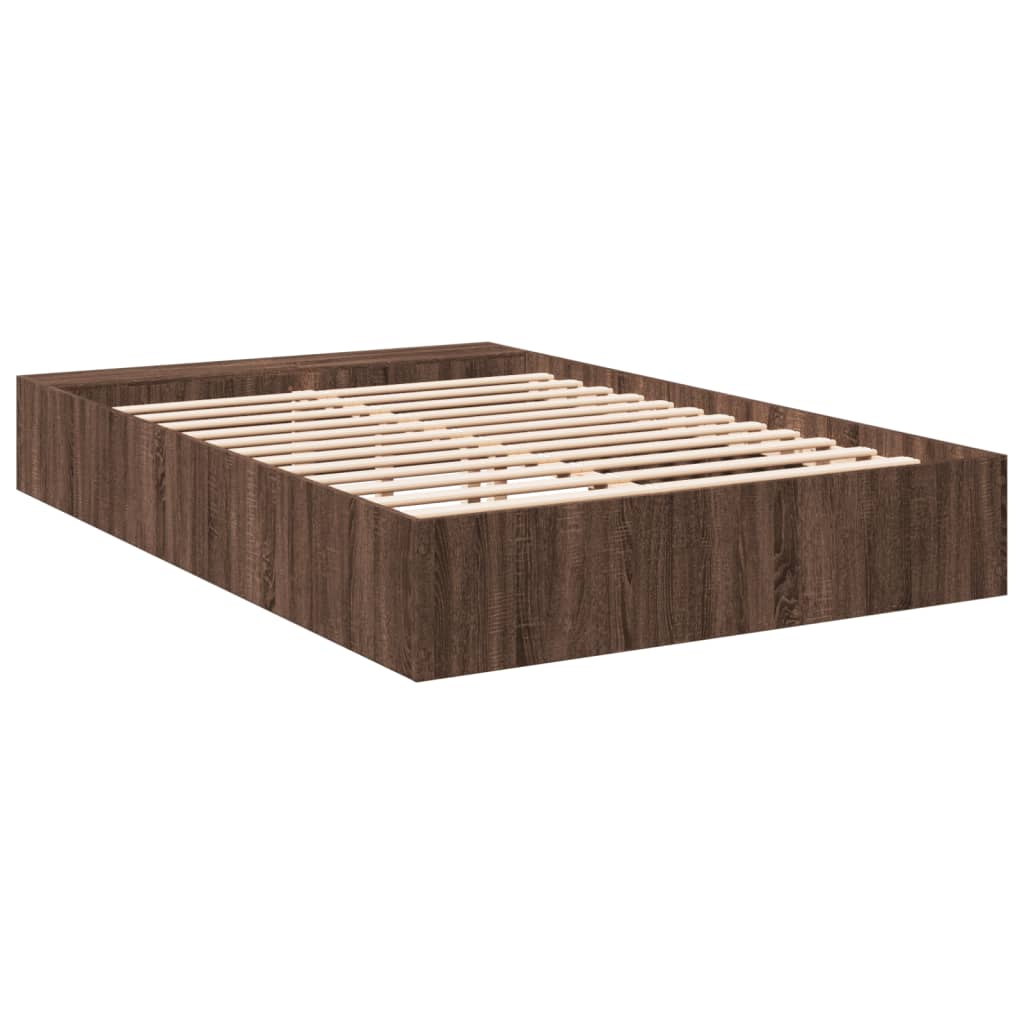 Sengeramme brun eik 150x200 cm konstruert tre