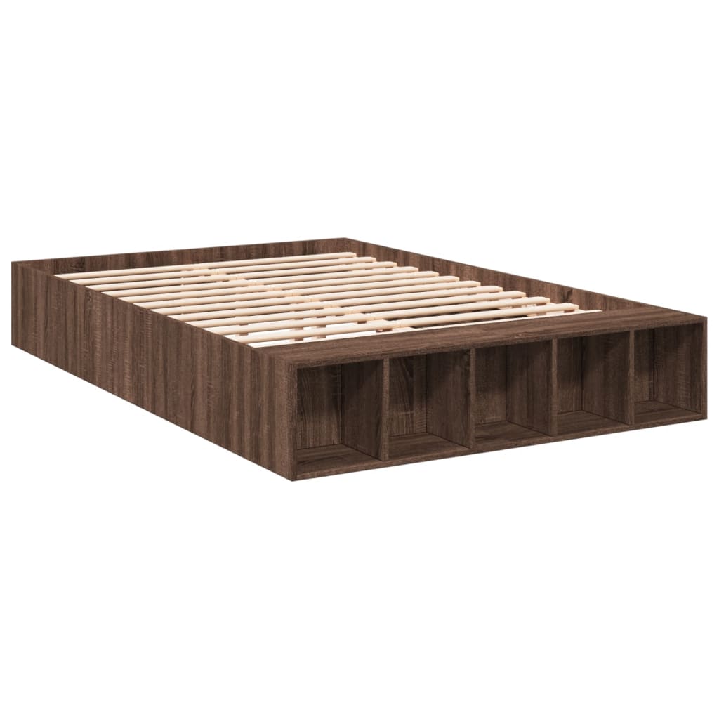 Sengeramme brun eik 120x190 cm konstruert tre