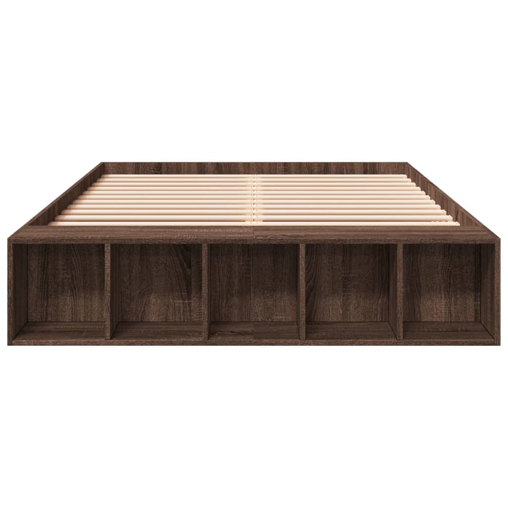 Sengeramme brun eik 120x190 cm konstruert tre