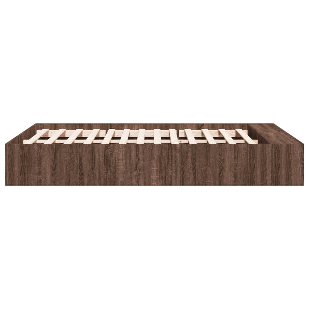 Sengeramme brun eik 120x190 cm konstruert tre
