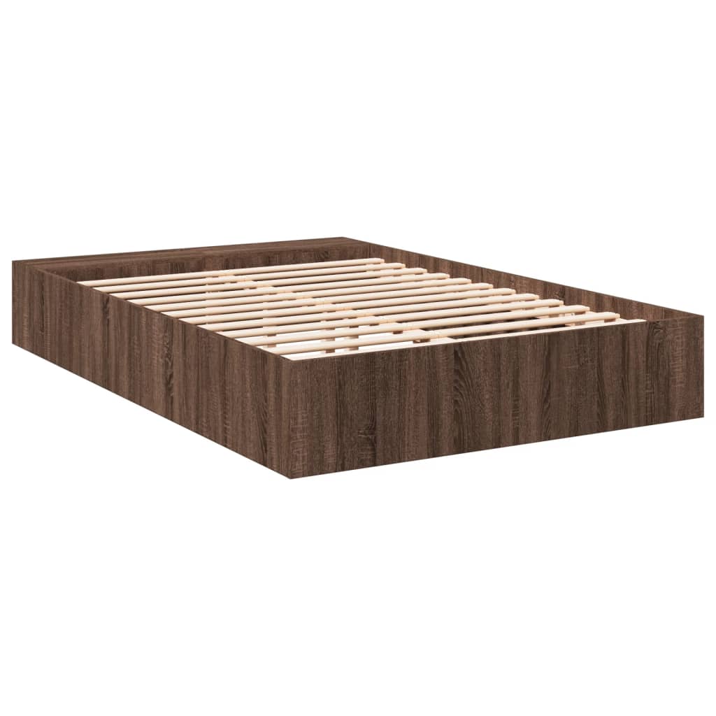 Sengeramme brun eik 120x190 cm konstruert tre