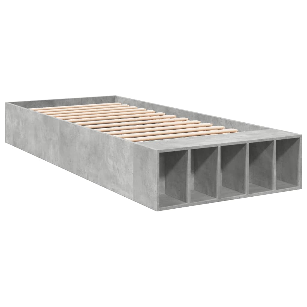 Sengeramme betonggrå 100x200 cm konstruert tre