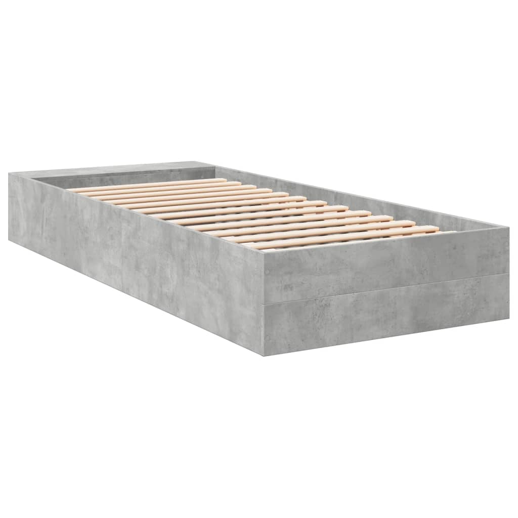 Sengeramme betonggrå 100x200 cm konstruert tre