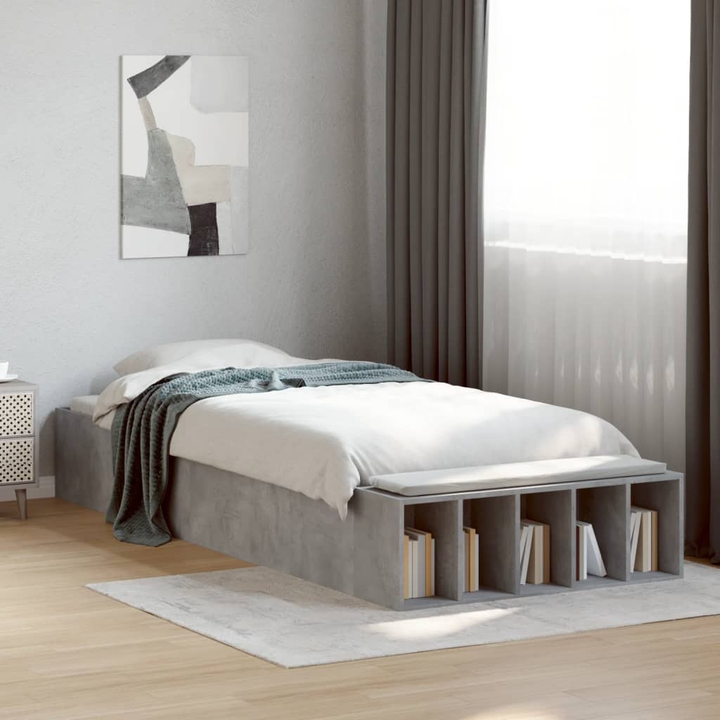 Sengeramme betonggrå 100x200 cm konstruert tre