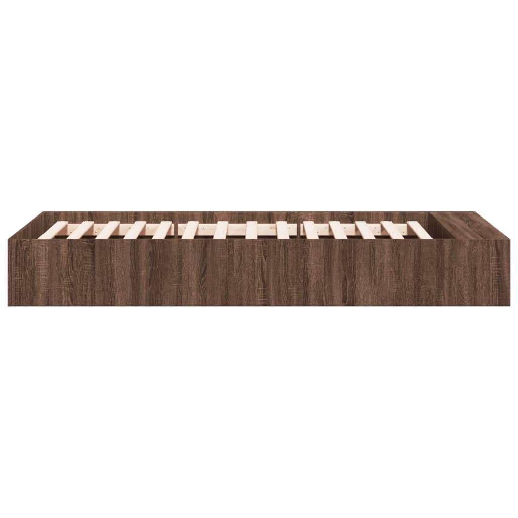 Sengeramme brun eik 90x200 cm konstruert tre
