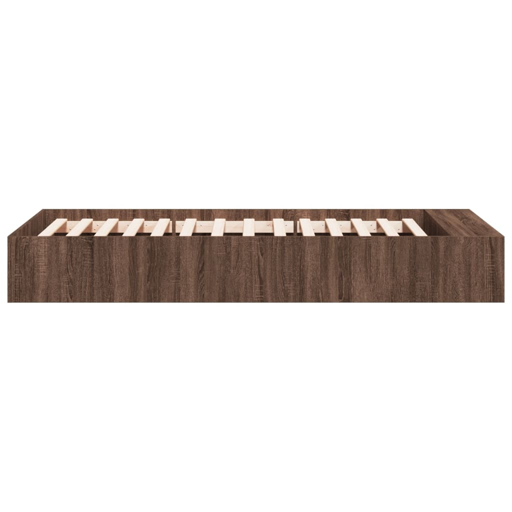Sengeramme brun eik 90x190 cm konstruert tre