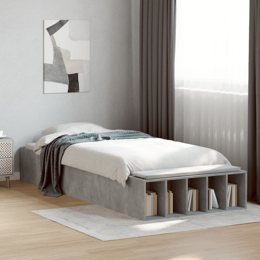 Sengeramme betonggrå 75x190 cm konstruert tre