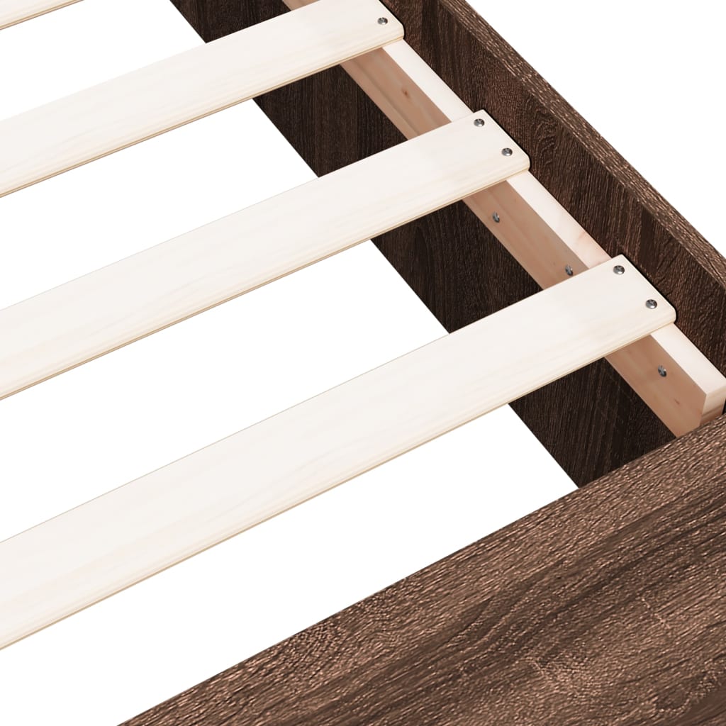 Sengeramme brun eik 75x190 cm konstruert tre