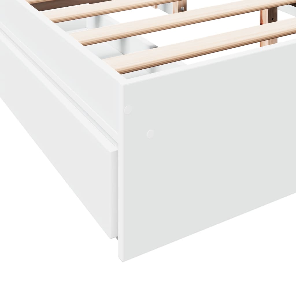Sengeramme høyglans hvit 150x200 cm konstruert tre