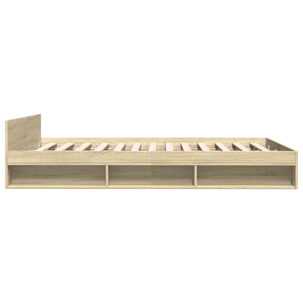 Sengeramme med skuffer sonoma eik 140x200 cm konstruert tre