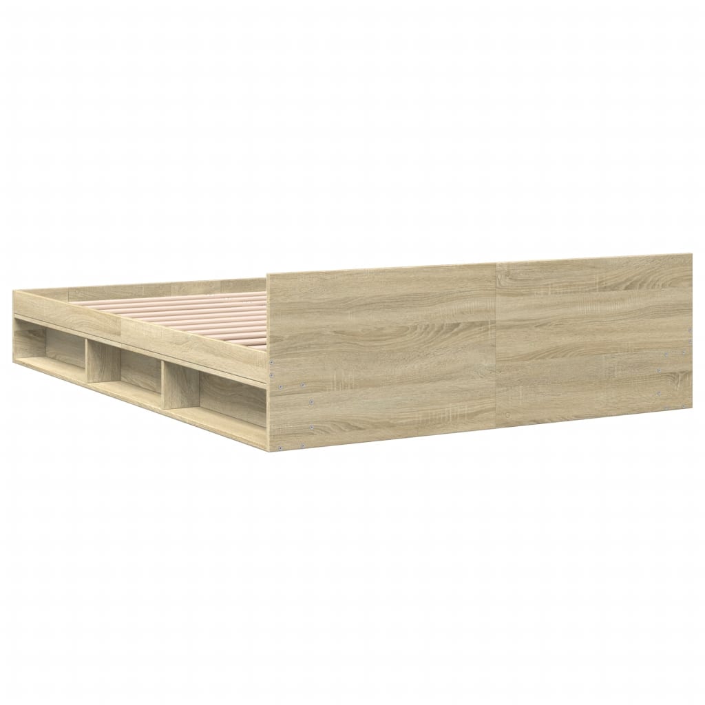 Sengeramme med skuffer sonoma eik 140x200 cm konstruert tre