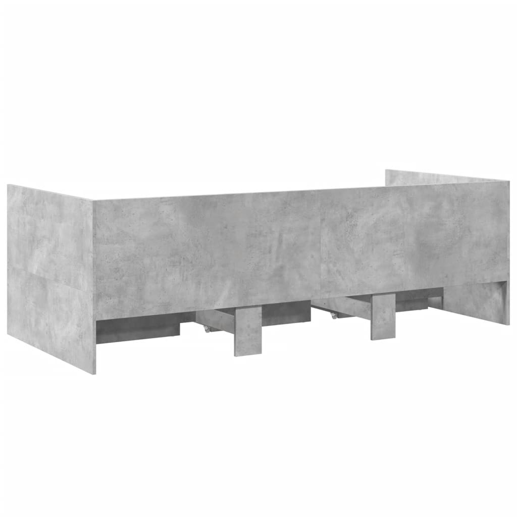Dagseng med skuffer uten Madrass betonggrå 100x200 cm