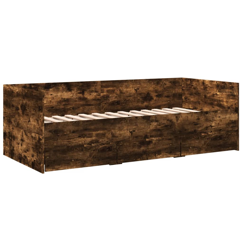 Dagseng med skuffer uten Madrass røkt eik 75x190 cm