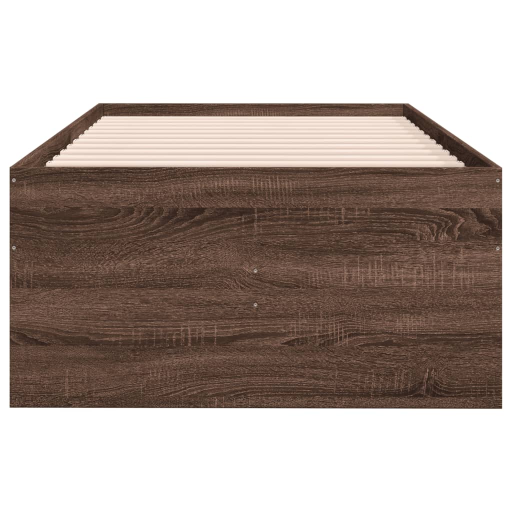 Dagseng med skuffer uten Madrass brun eik 100x200 cm