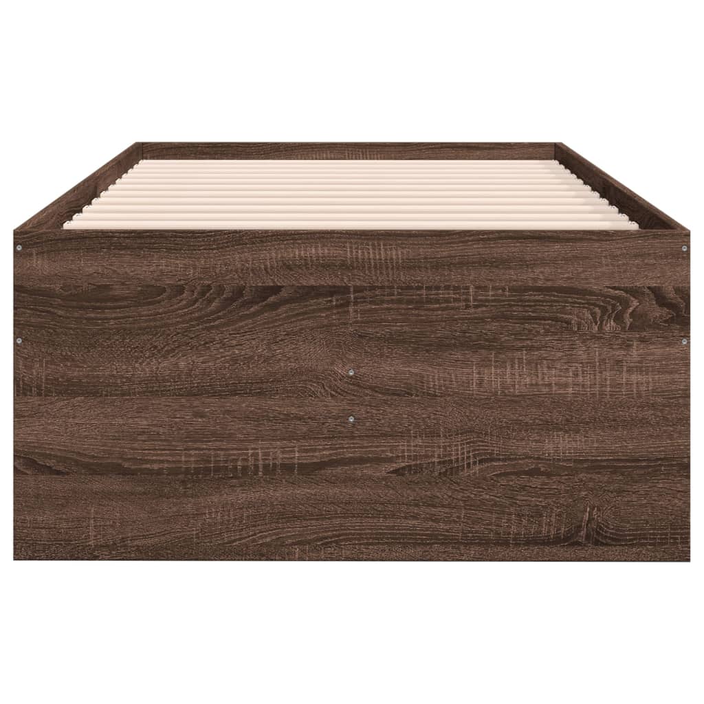 Dagseng med skuffer uten Madrass brun eik 90x190 cm