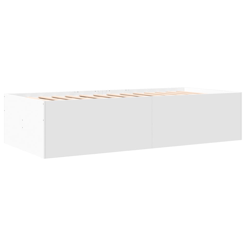 Dagseng med skuffer uten Madrass Hvit 75x190 cm