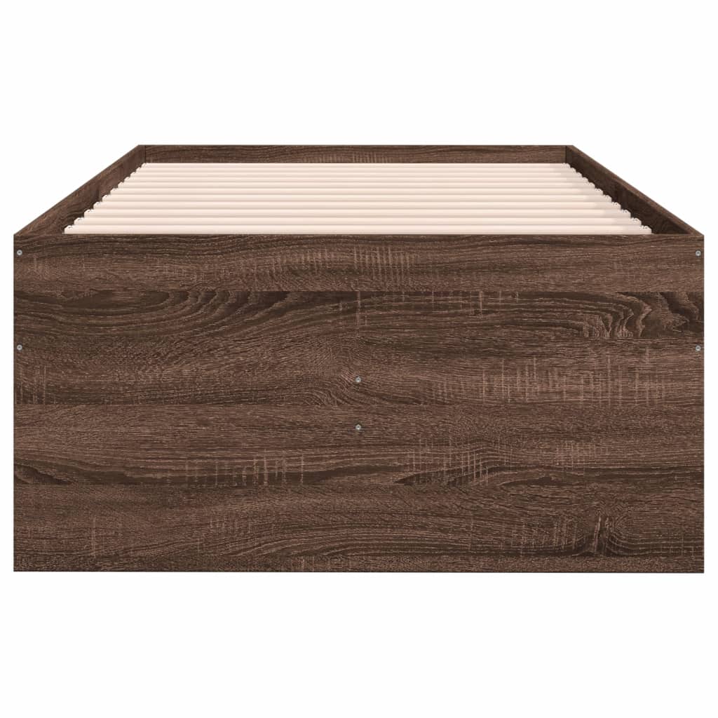 Dagseng med skuffer uten Madrass brun eik 75x190 cm