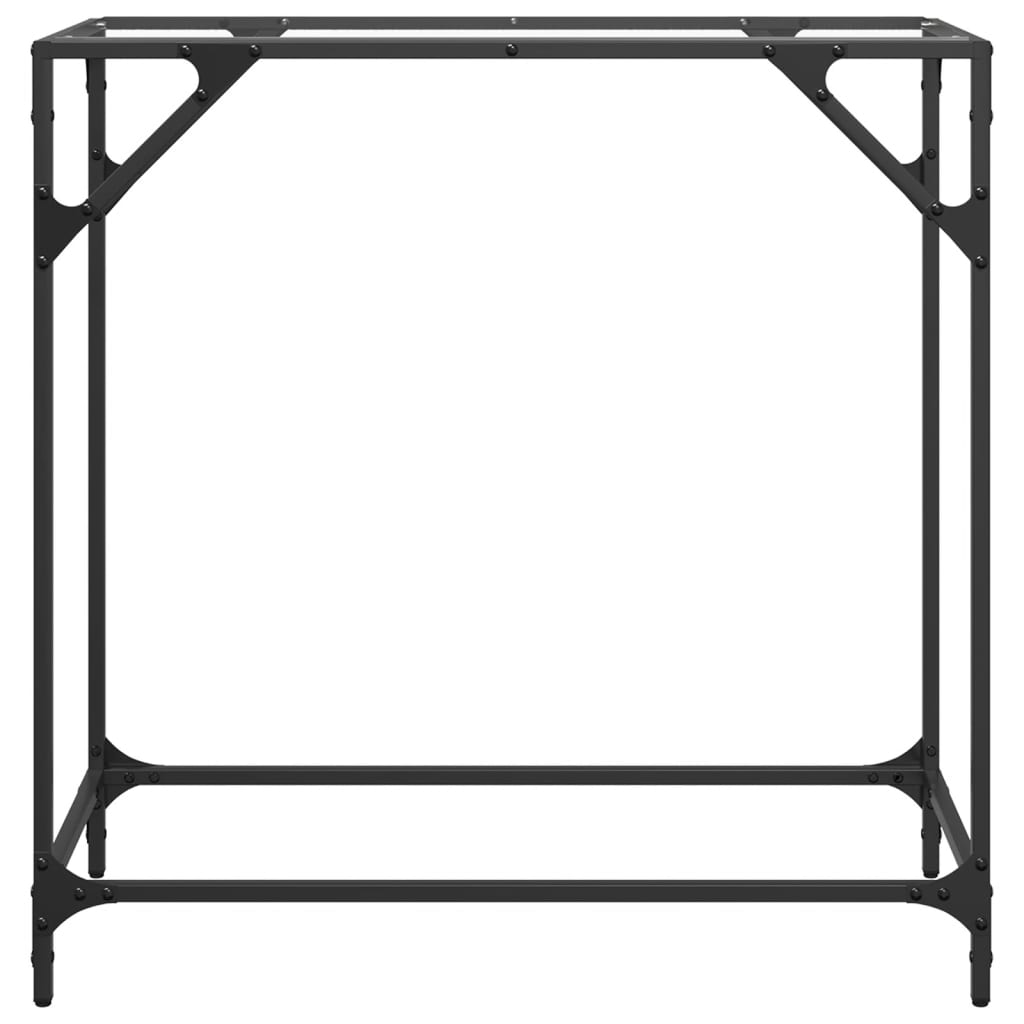 Konsollbord med gjennomsiktig glassplate 80x35x81 cm stål