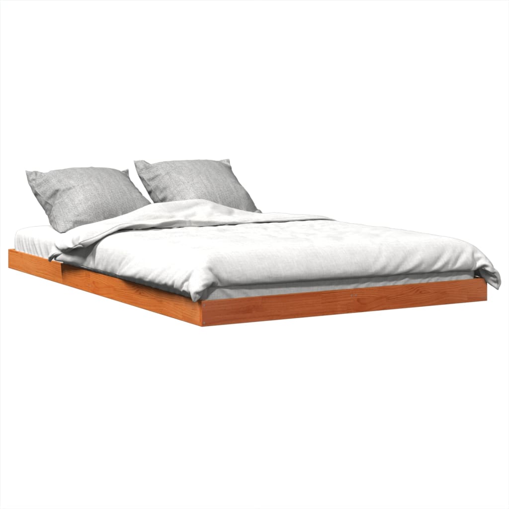 Sengeramme brun 140x200 cm heltre furu