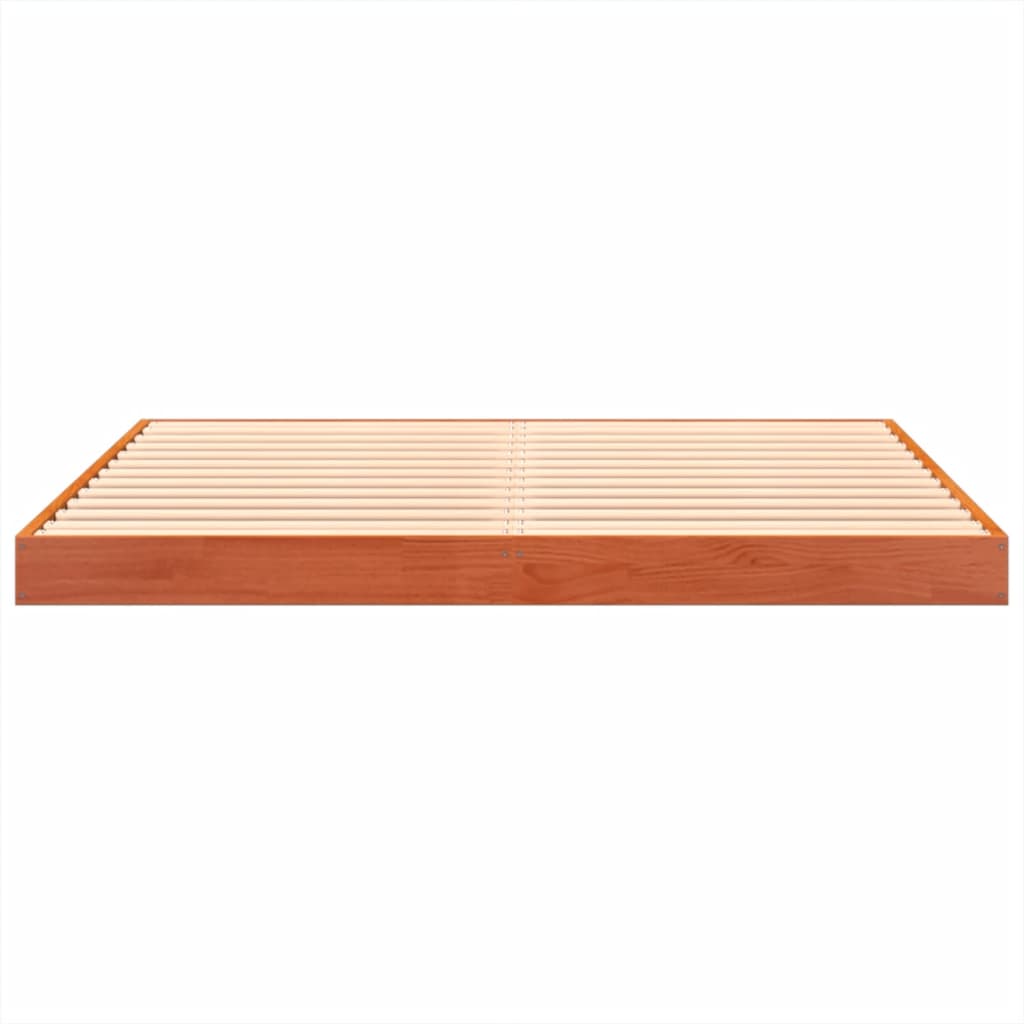 Sengeramme brun 140x200 cm heltre furu