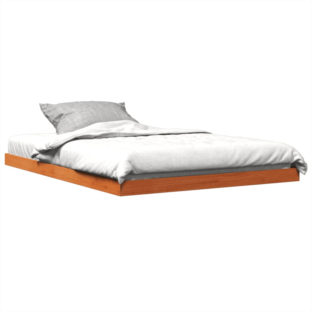 Sengeramme brun 135x190 cm heltre furu
