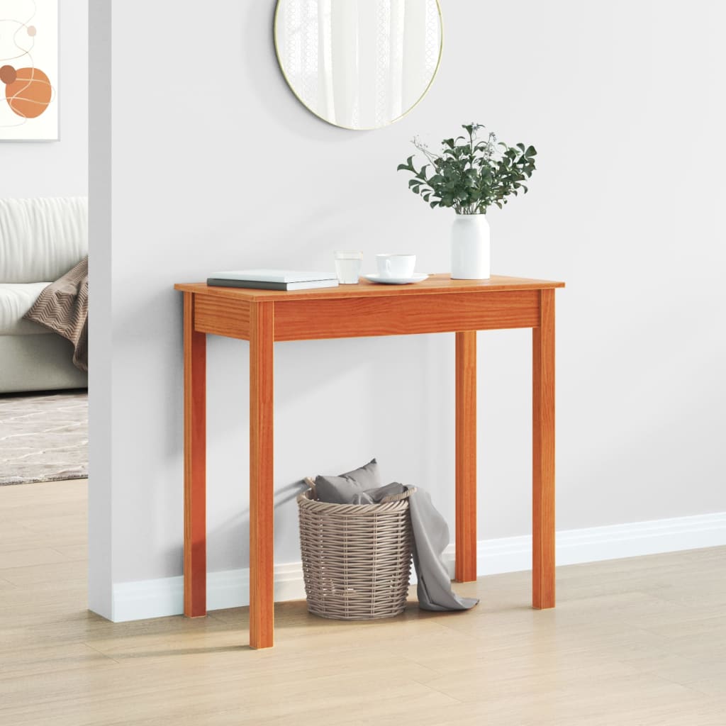 Konsollbord voksbrun 80x40x75 cm heltre furu