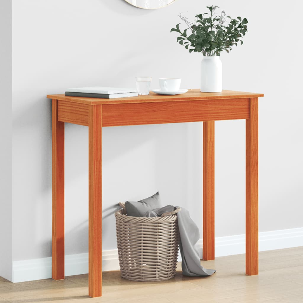 Konsollbord voksbrun 80x40x75 cm heltre furu