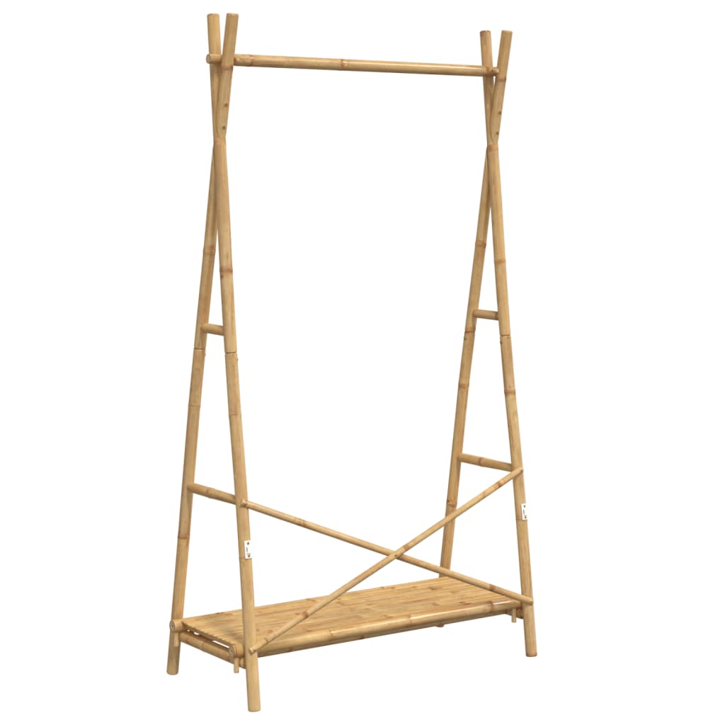 Klesstativ med hylle 102x50x190 cm bambus