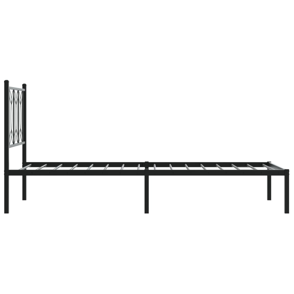 Sengeramme i metall med hodegavl svart 90x200 cm