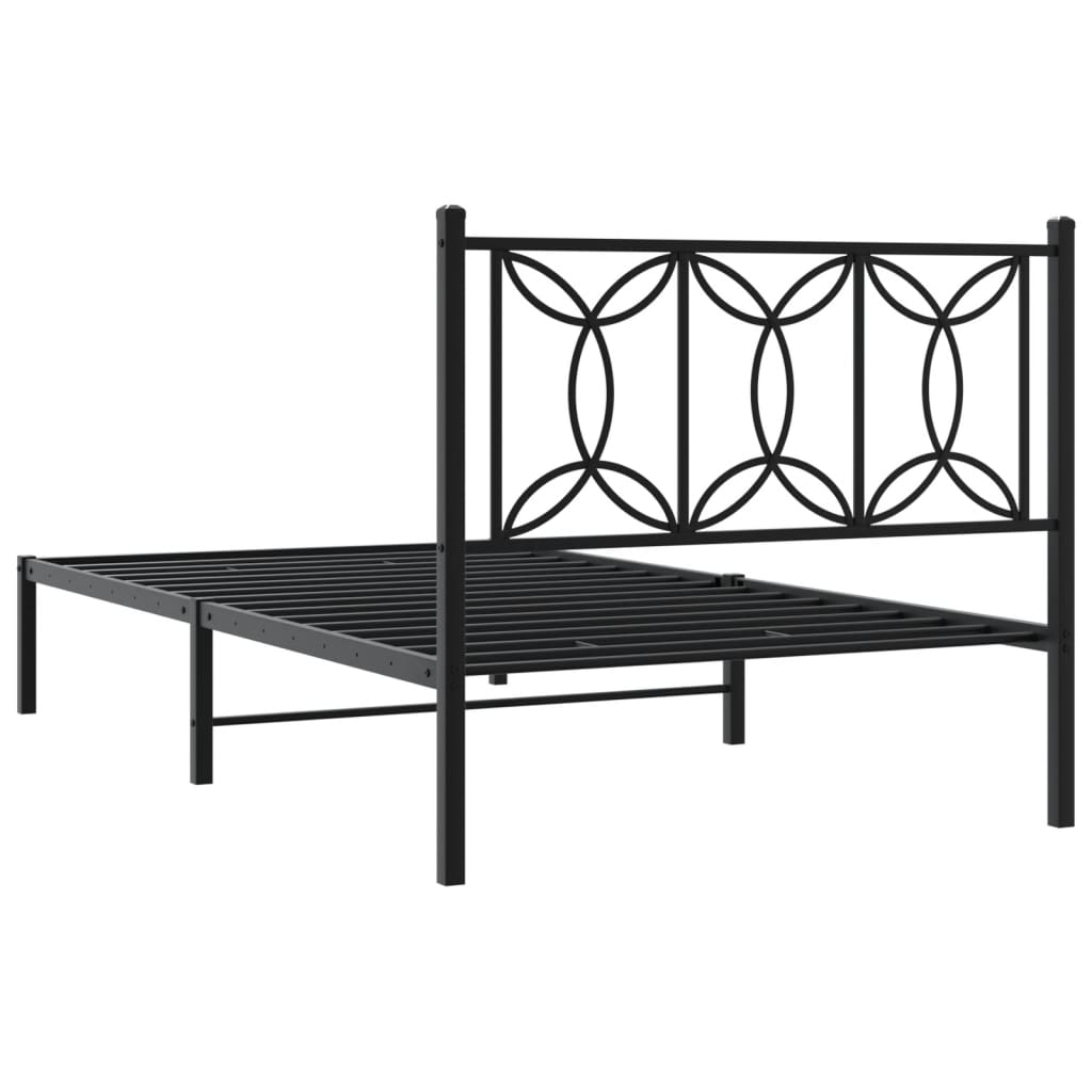 Sengeramme i metall med hodegavl svart 107x203 cm