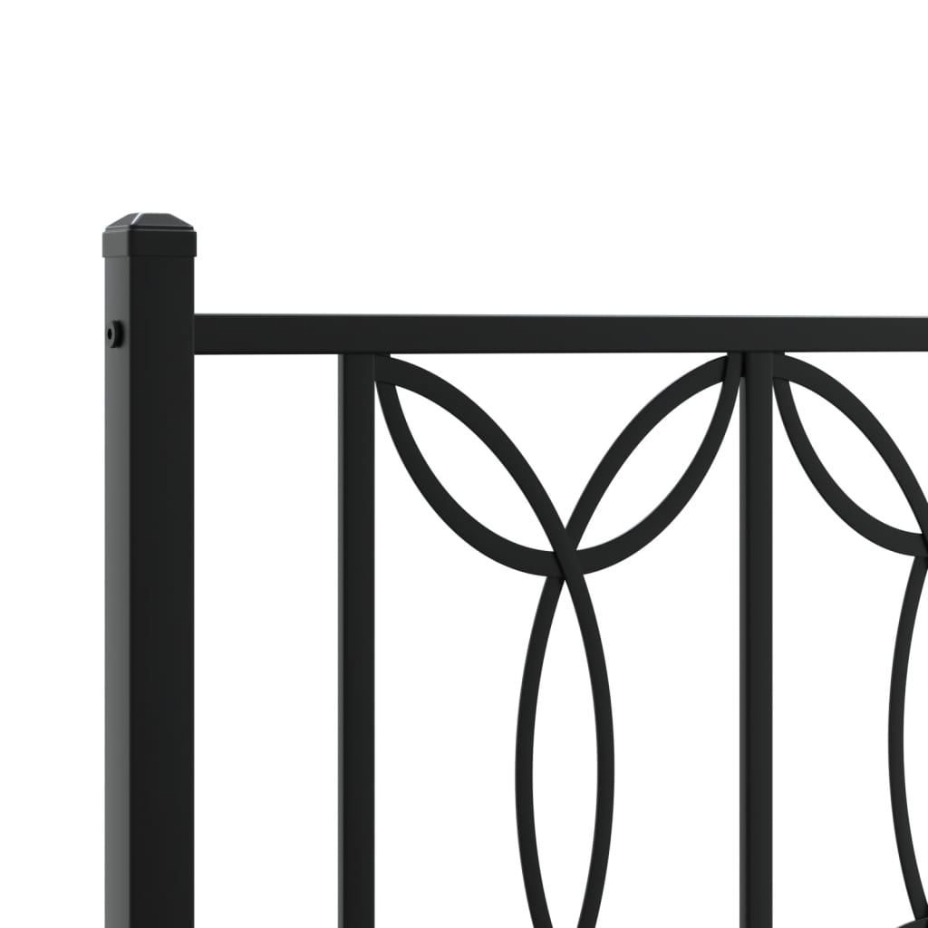 Sengeramme i metall med hodegavl svart 107x203 cm
