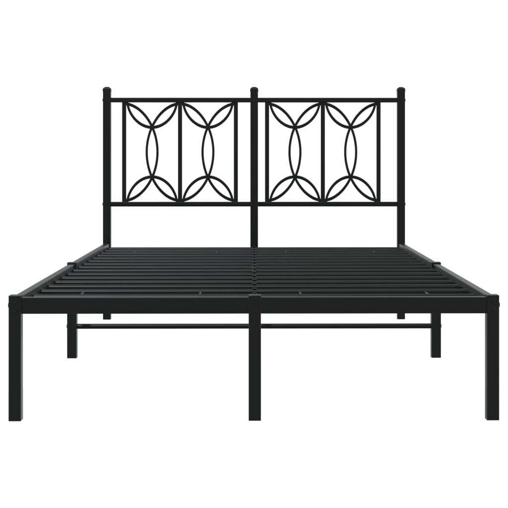 Sengeramme i metall med hodegavl svart 120x190 cm