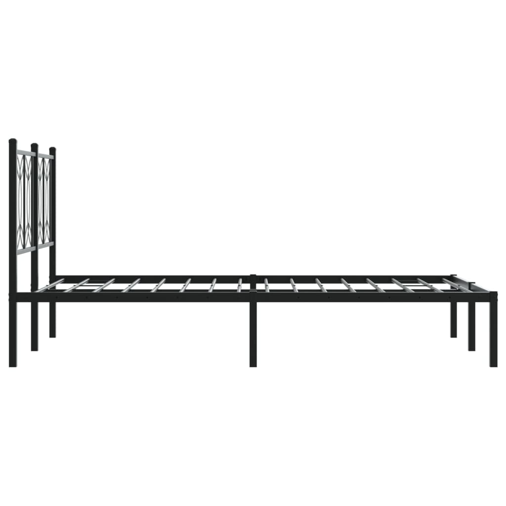 Sengeramme i metall med hodegavl svart 120x190 cm