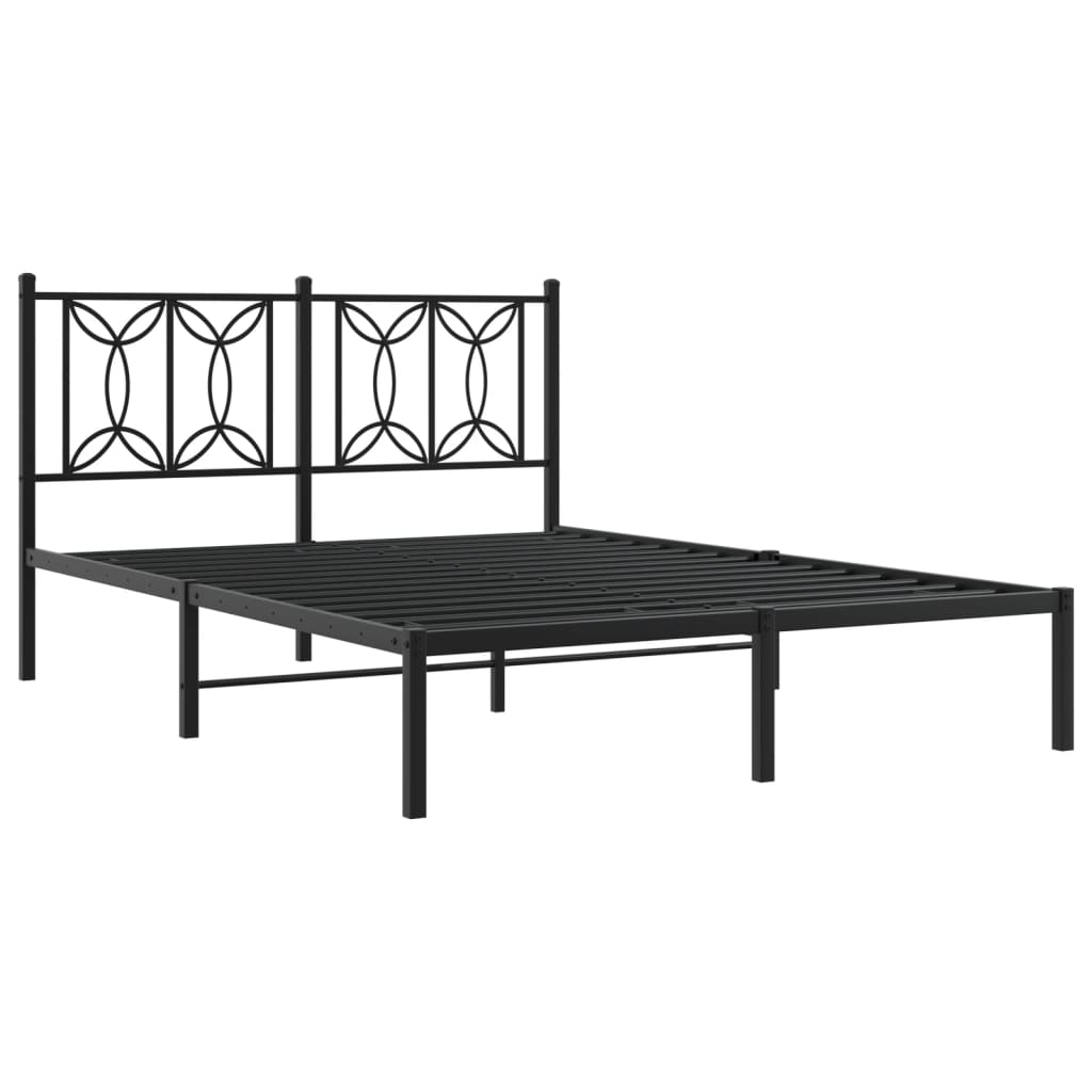 Sengeramme i metall med hodegavl svart 135x190 cm