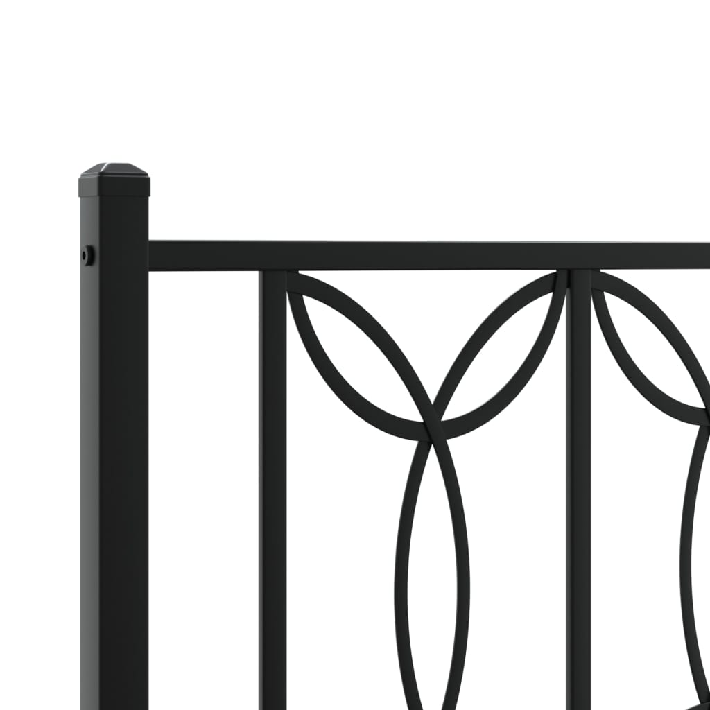 Sengeramme i metall med hodegavl svart 135x190 cm