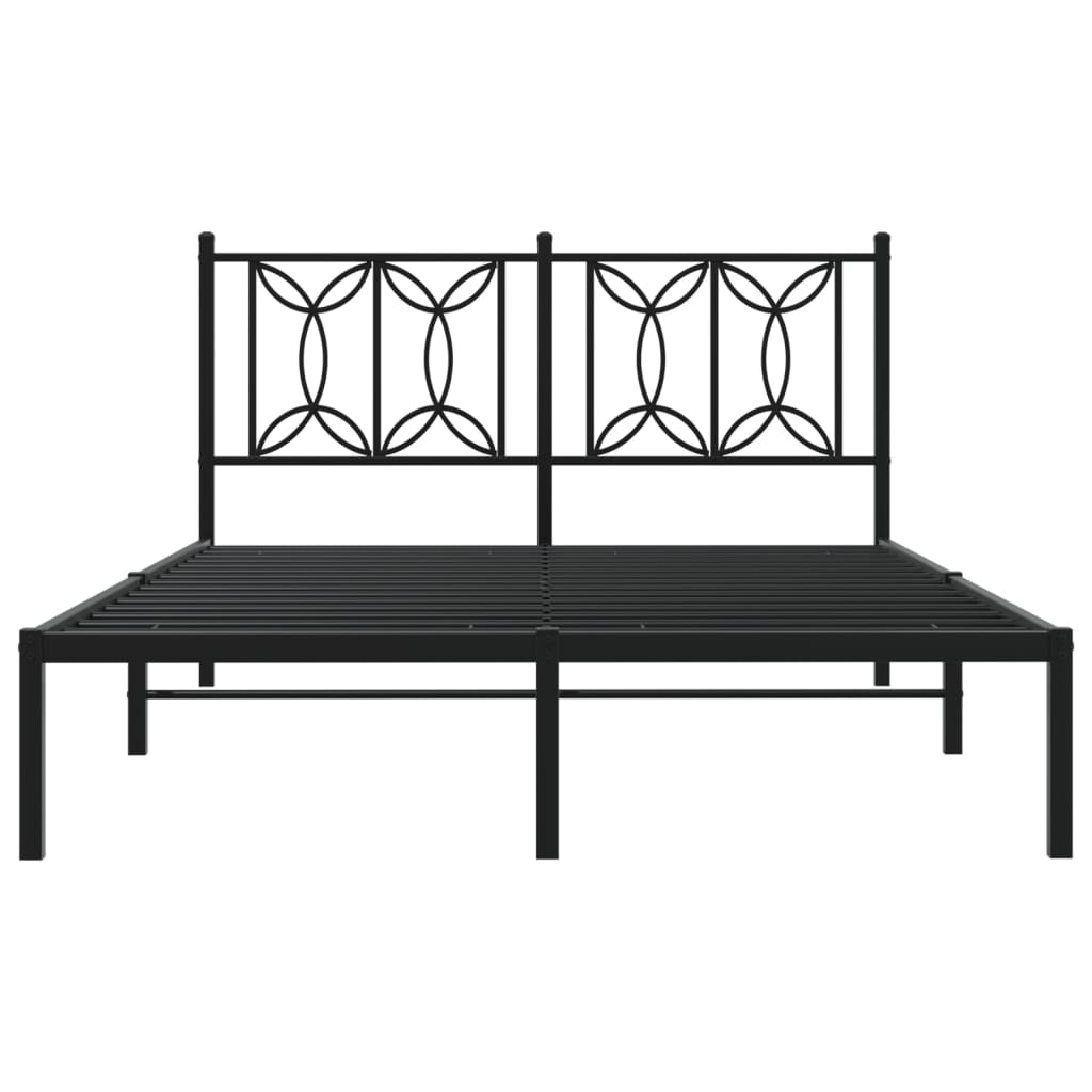 Sengeramme i metall med hodegavl svart 140x190 cm