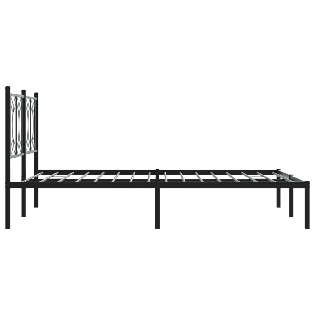 Sengeramme i metall med hodegavl svart 140x190 cm