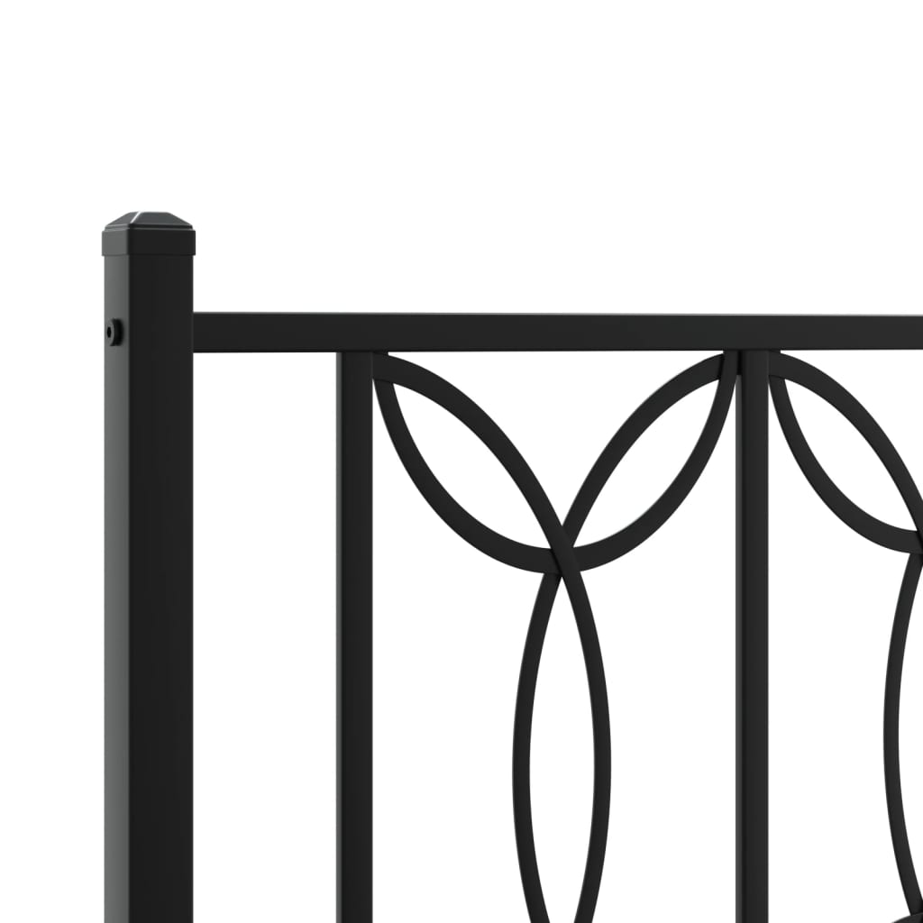Sengeramme i metall med hodegavl svart 140x190 cm