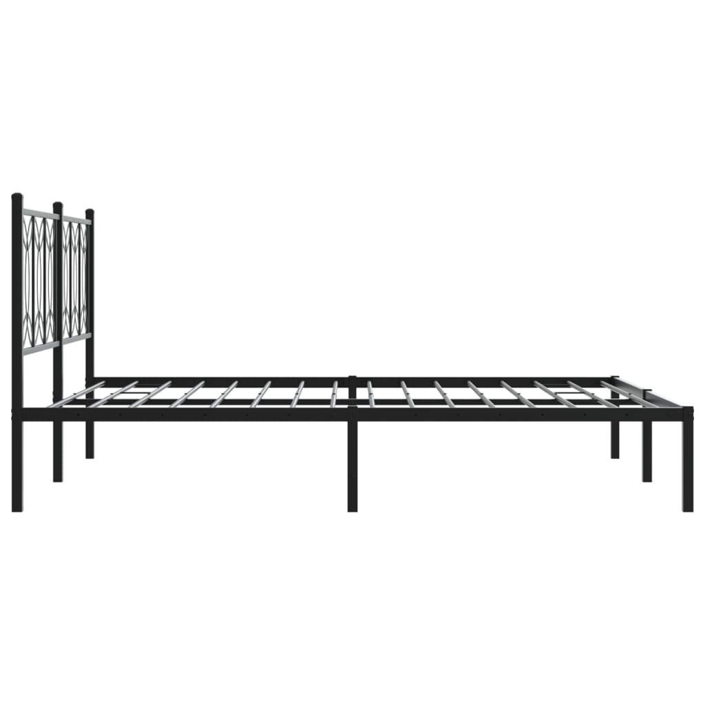Sengeramme i metall med hodegavl svart 160x200 cm