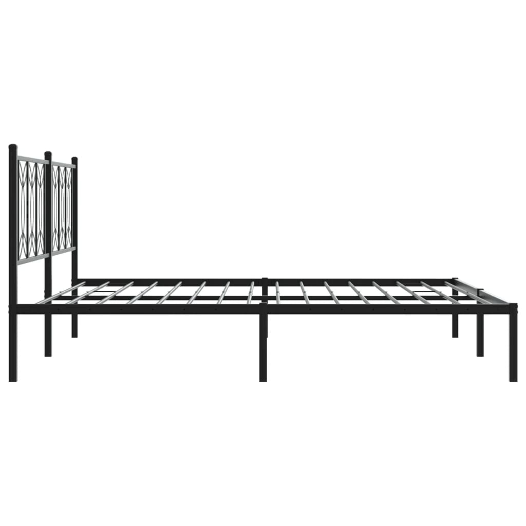 Sengeramme i metall med sengegavl svart 180x200 cm