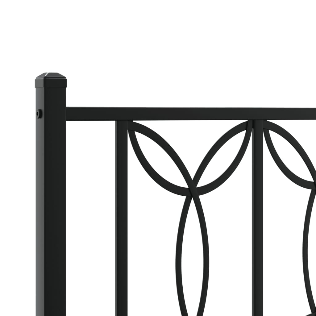 Sengeramme i metall med hode- og fotgavl svart 90x190 cm