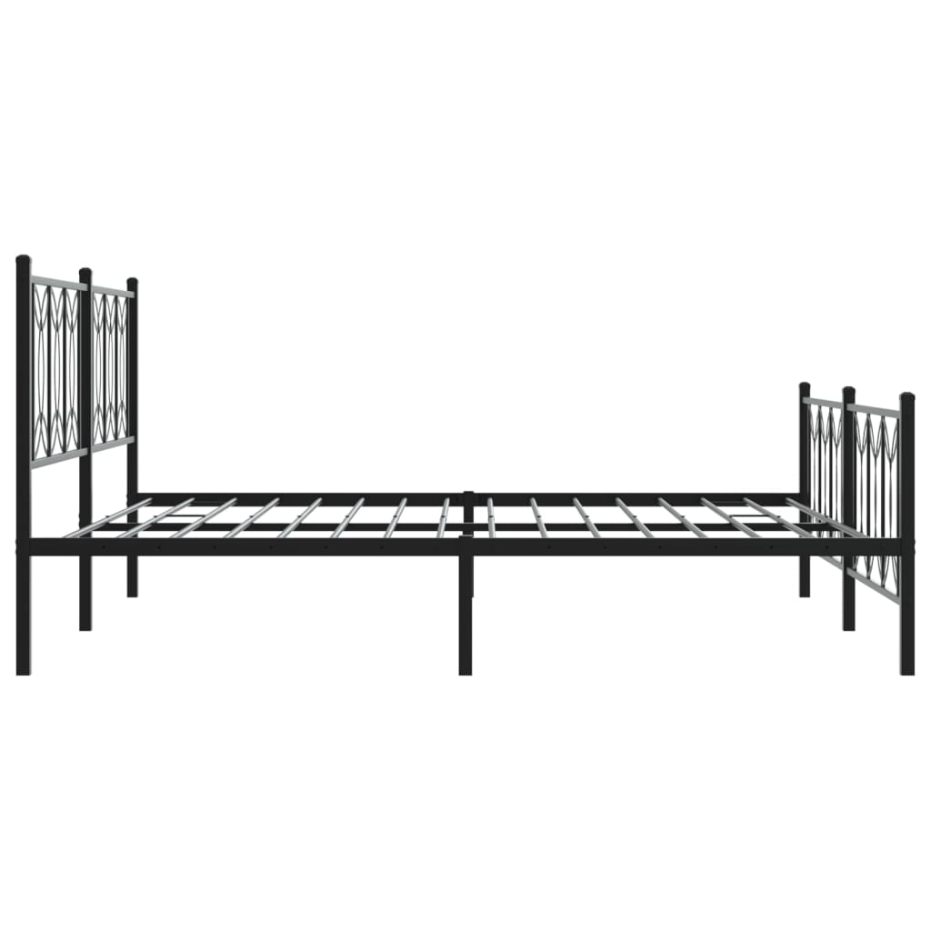 Sengeramme i metall uten madrass med fotgavl svart 180x200 cm
