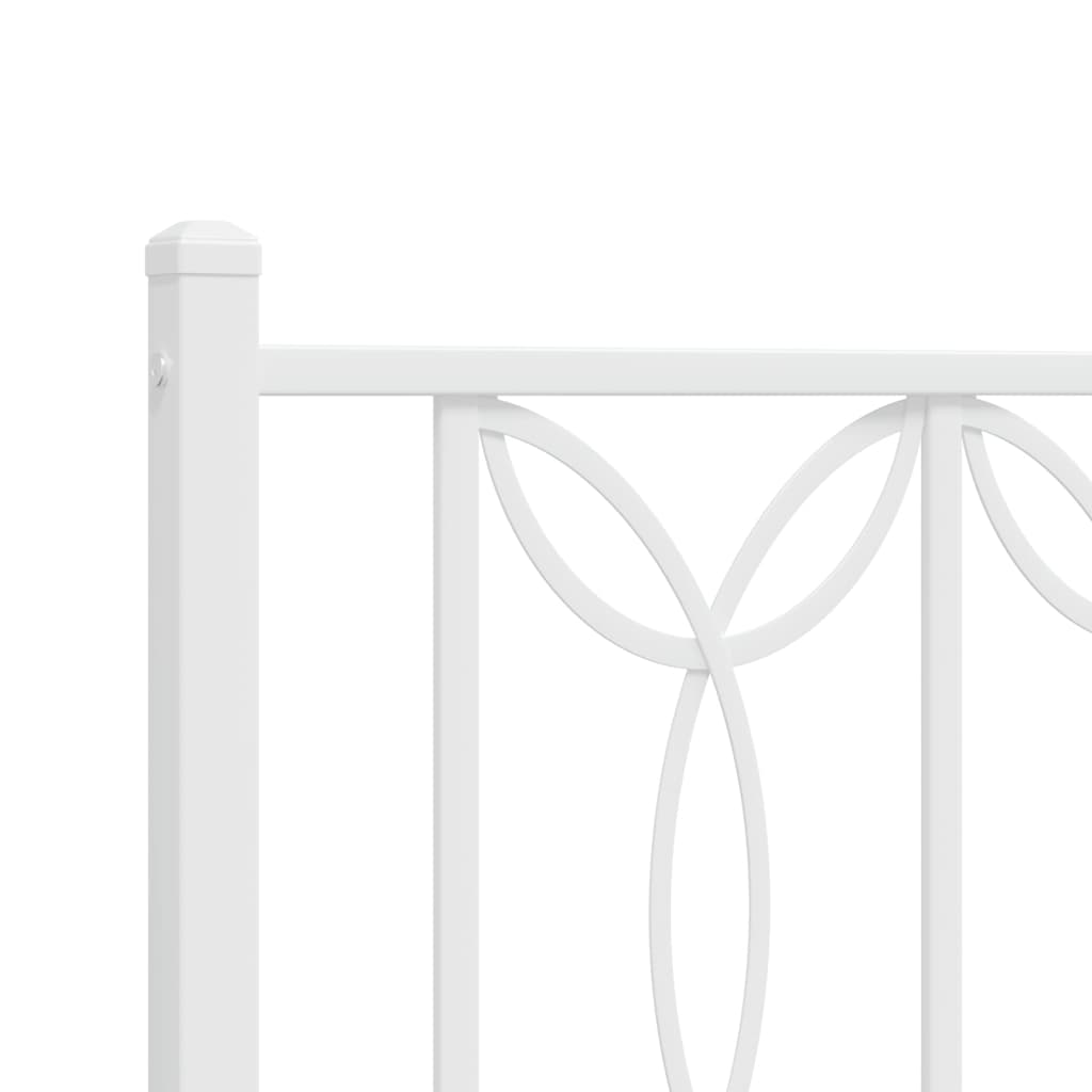 Sengeramme i metall uten madrass med hodegavl hvit 75x190 cm