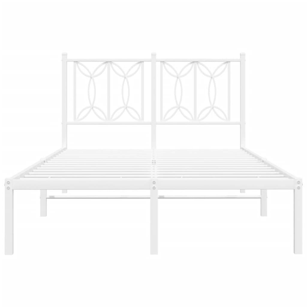Sengeramme i metall med hodegavl hvit 120x190 cm
