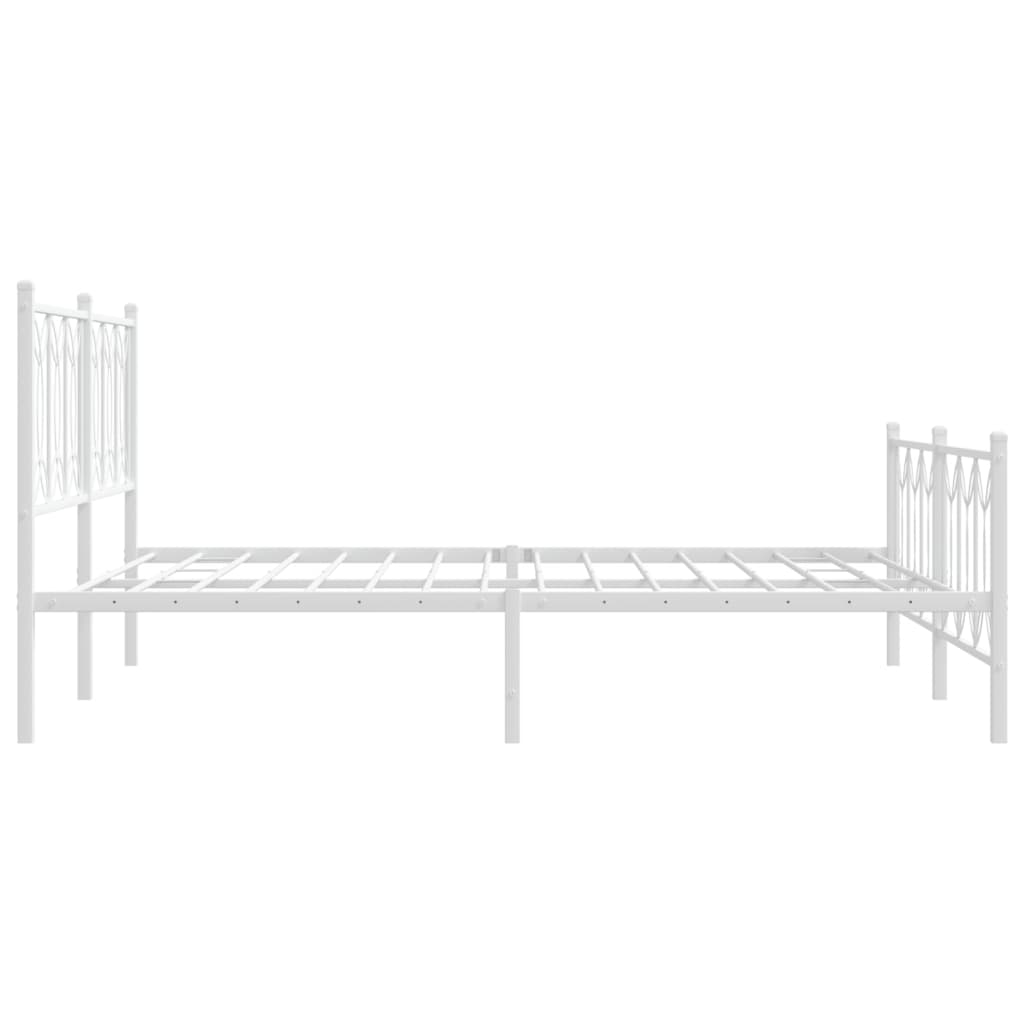 Sengeramme i metall med hode- og fotgavl hvit 160x200 cm