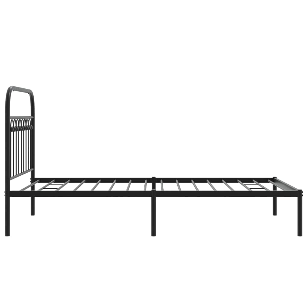 Sengeramme i metall med hodegavl svart 100x190 cm