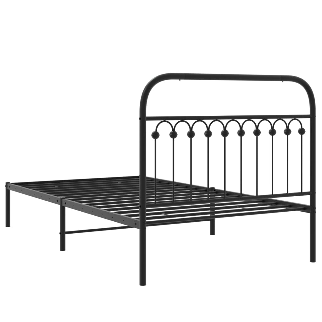 Sengeramme i metall med hodegavl svart 107x203 cm